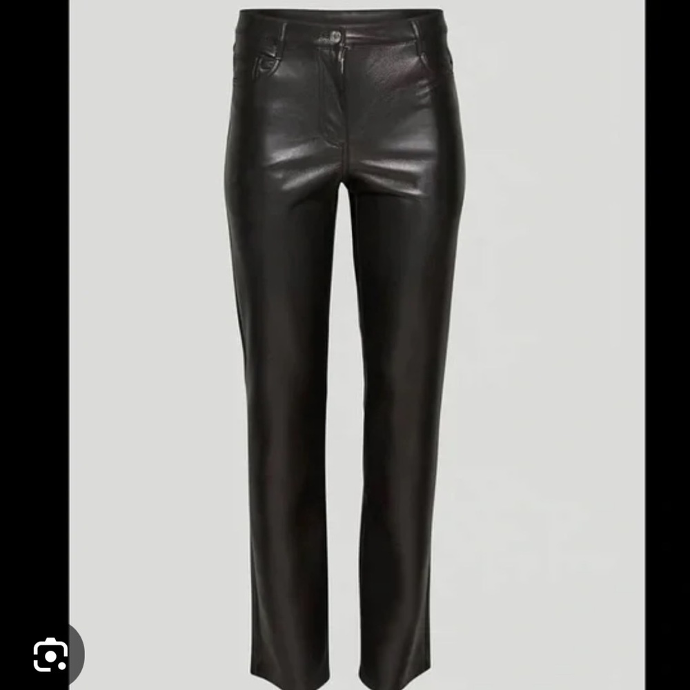 Aritzia Wilfred Black Melina Leather Pants